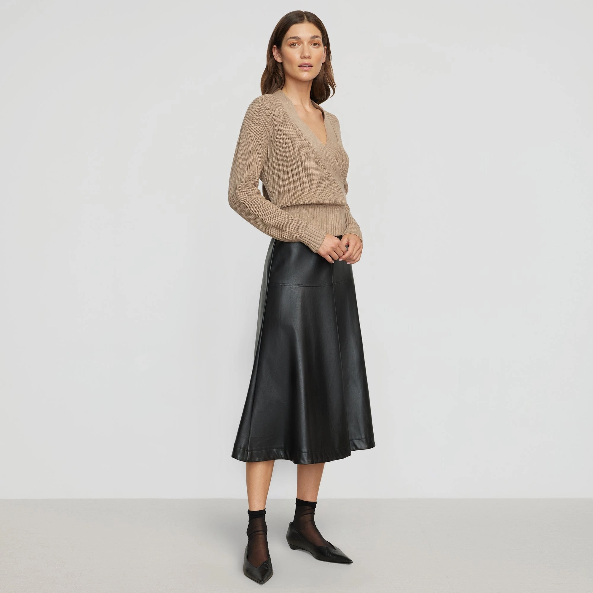 Harley A-Line Vegan Leather Skirt