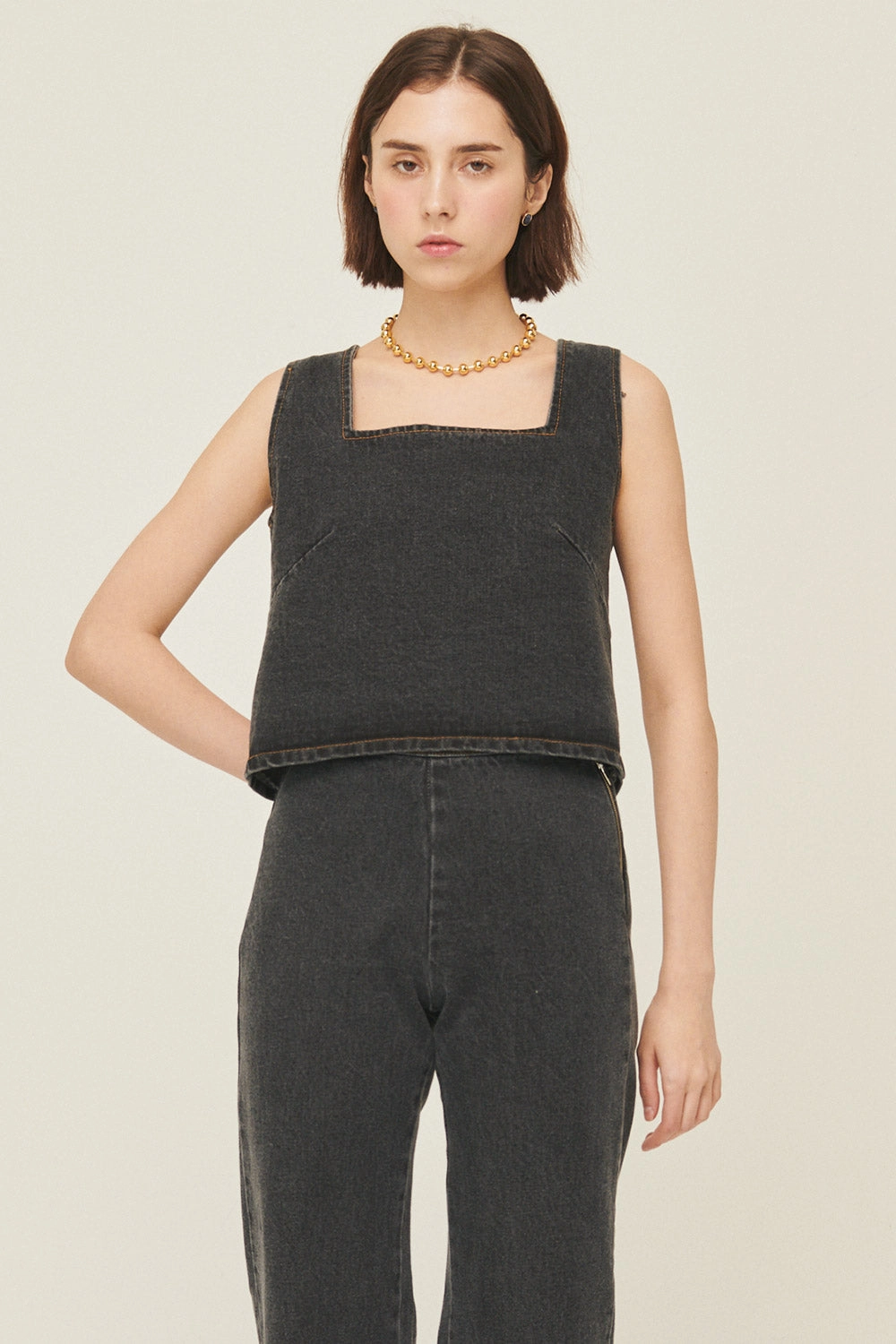 Harper Sleeveless Denim Top