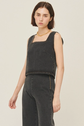 Harper Sleeveless Denim Top