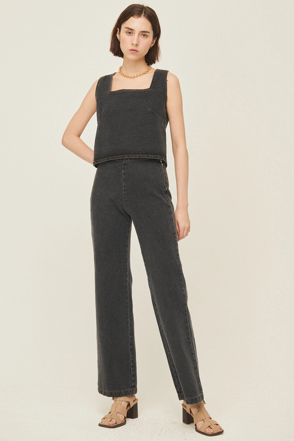 Harper Sleeveless Denim Top