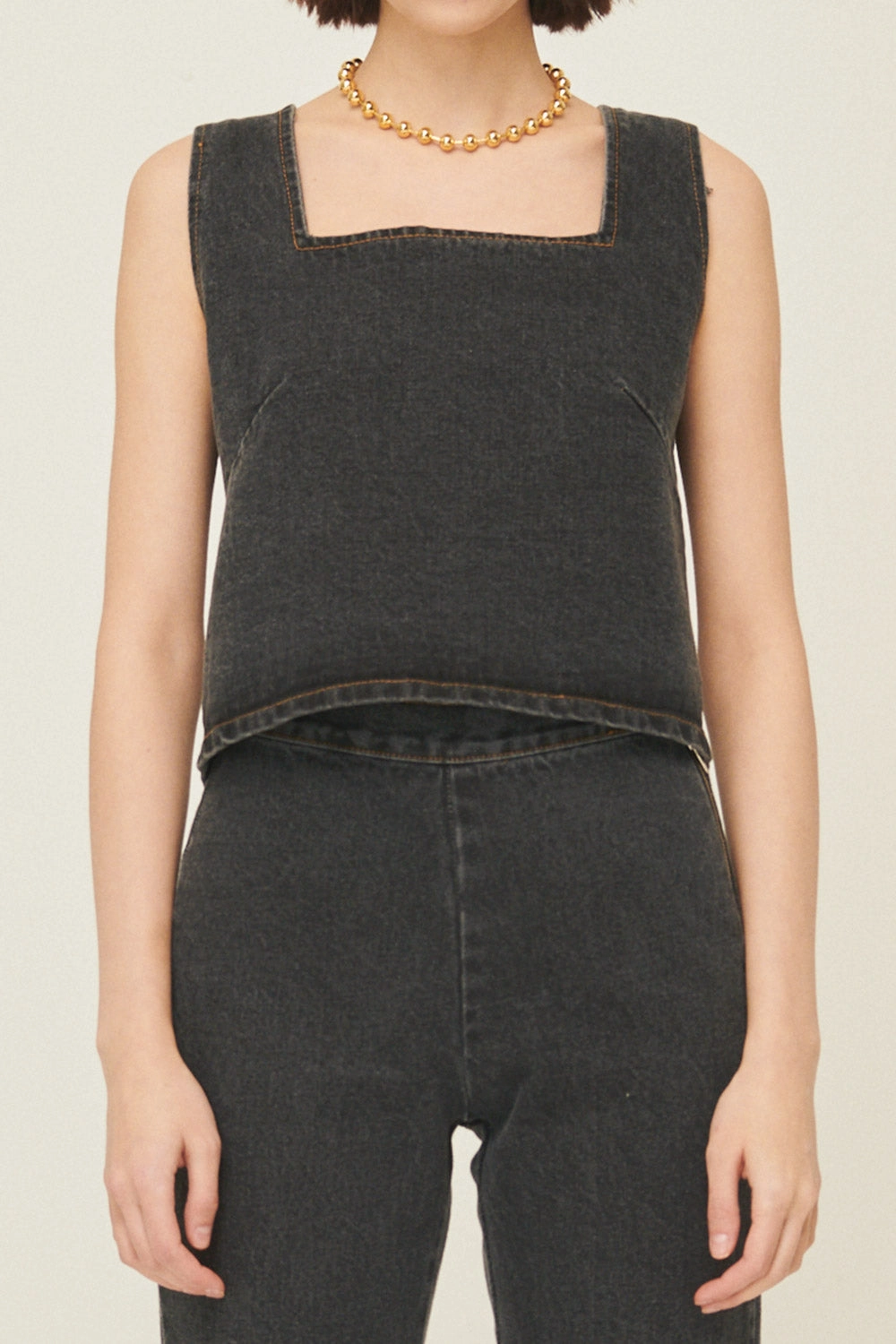 Harper Sleeveless Denim Top