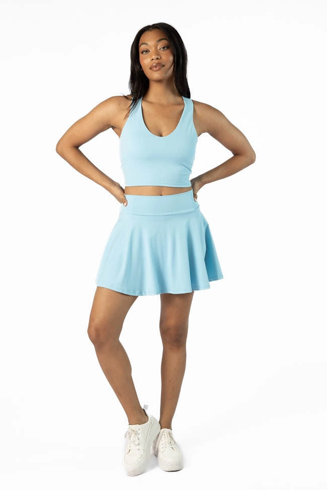 Head Start Light Blue Pleated Active Skort