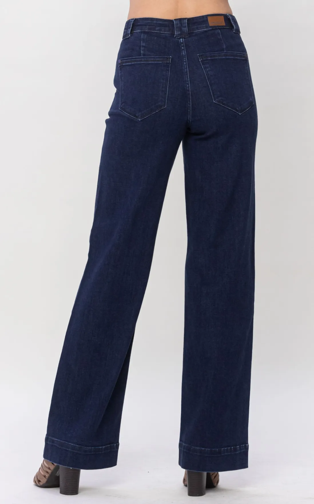 High Waist Clean Wash Trouser Wide Leg Denim Jean | Judy Blue - Final Sale