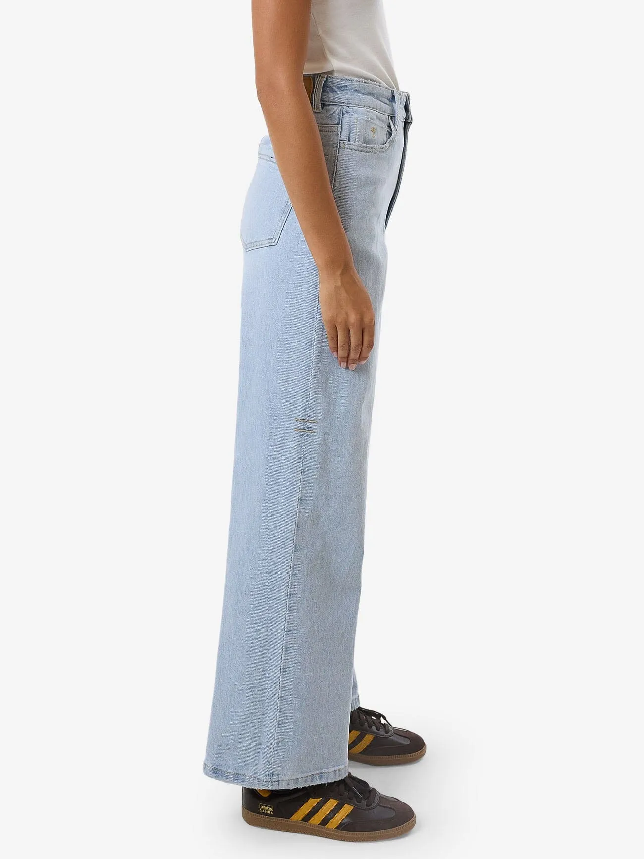 Holly High Rise Stretch Wide Jean - Light Ash Blue