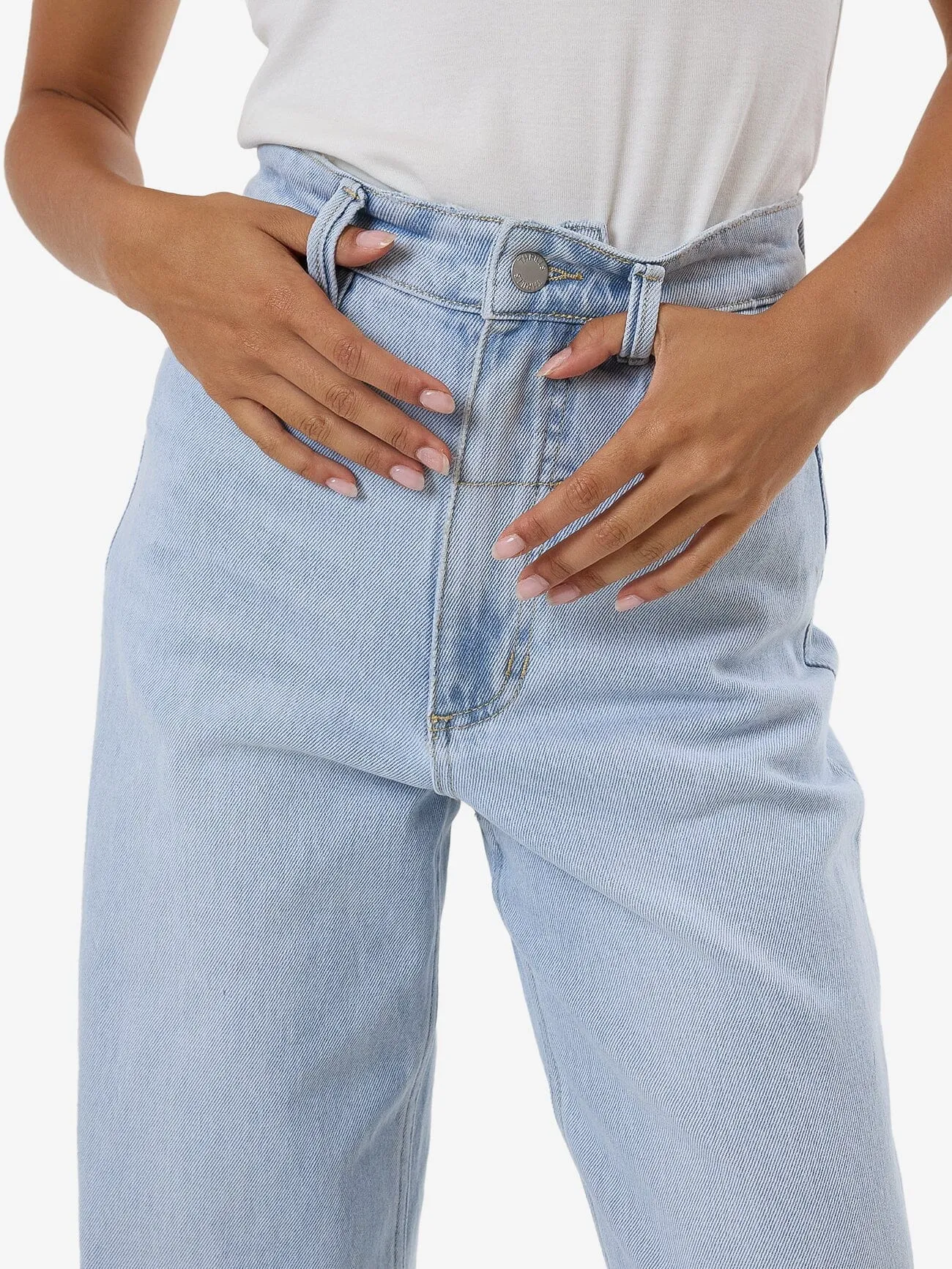 Holly High Rise Stretch Wide Jean - Light Ash Blue