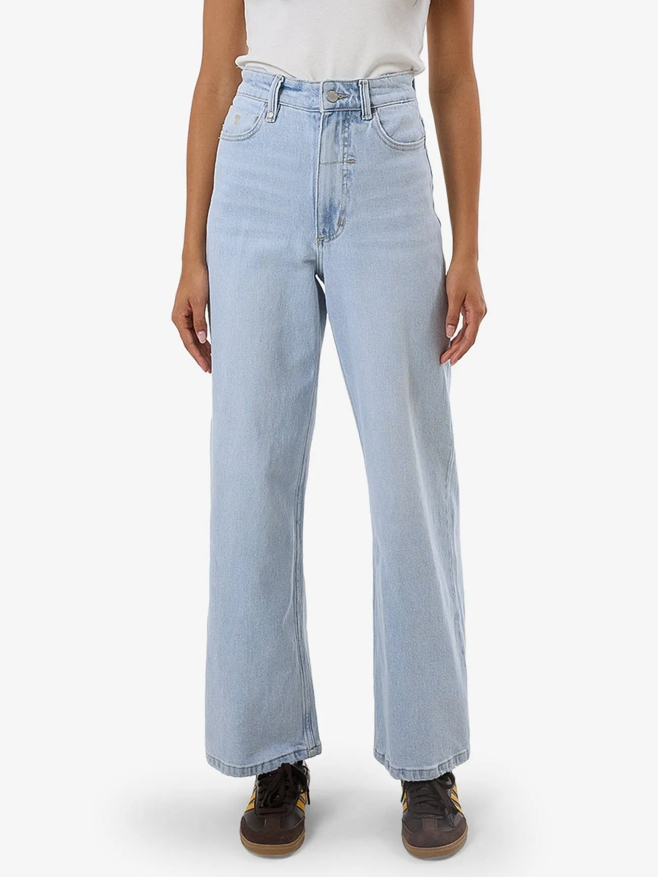 Holly High Rise Stretch Wide Jean - Light Ash Blue