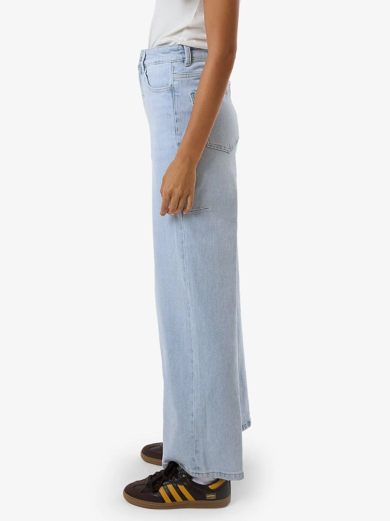 Holly High Rise Stretch Wide Jean - Light Ash Blue