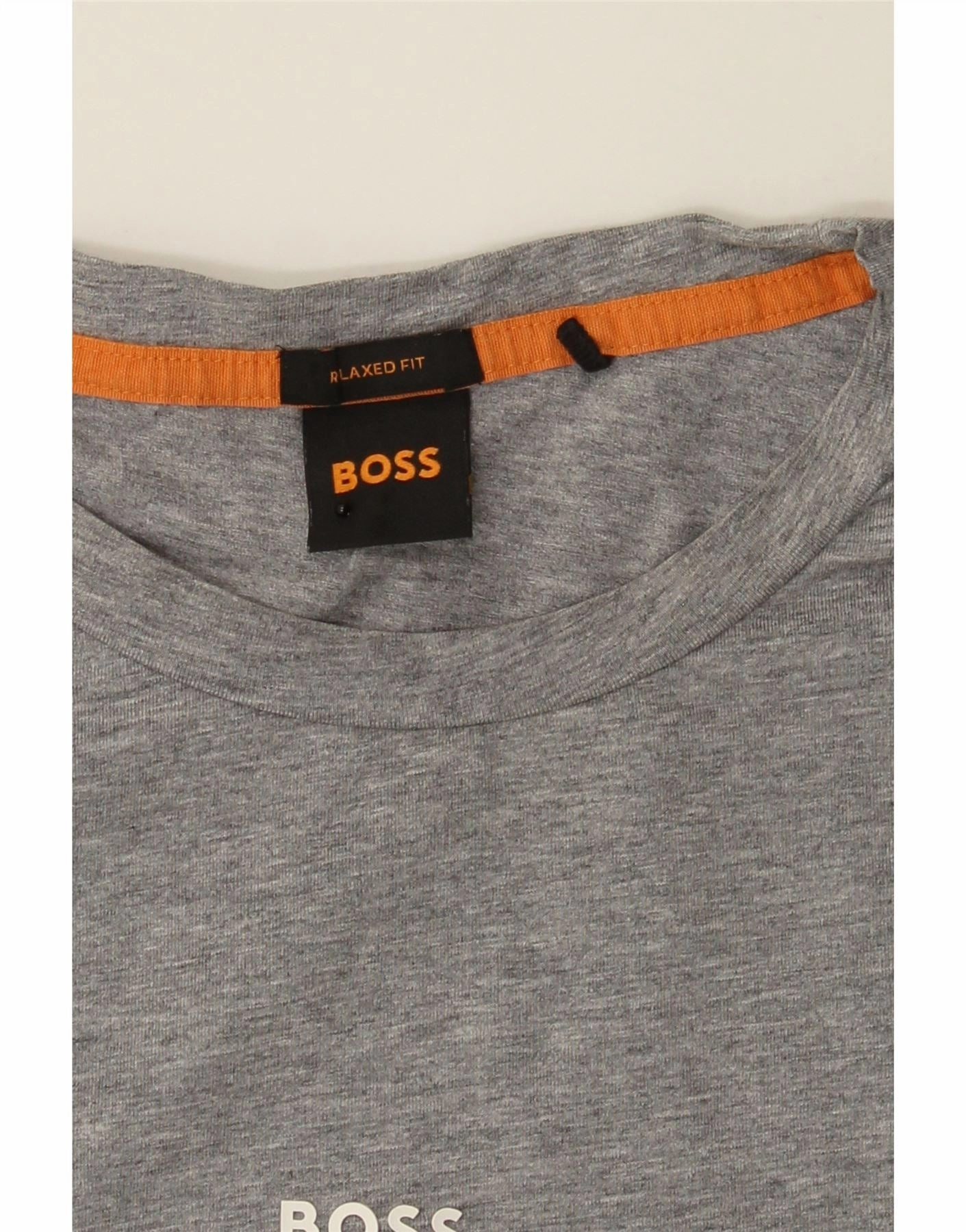 HUGO BOSS Mens Relaxed Fit T-Shirt Top Large Grey Cotton