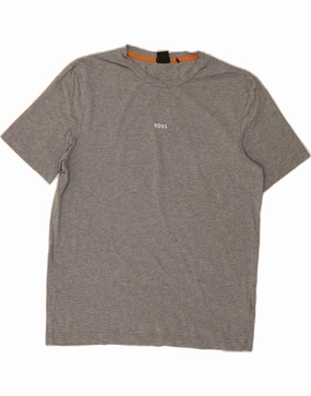 HUGO BOSS Mens Relaxed Fit T-Shirt Top Large Grey Cotton