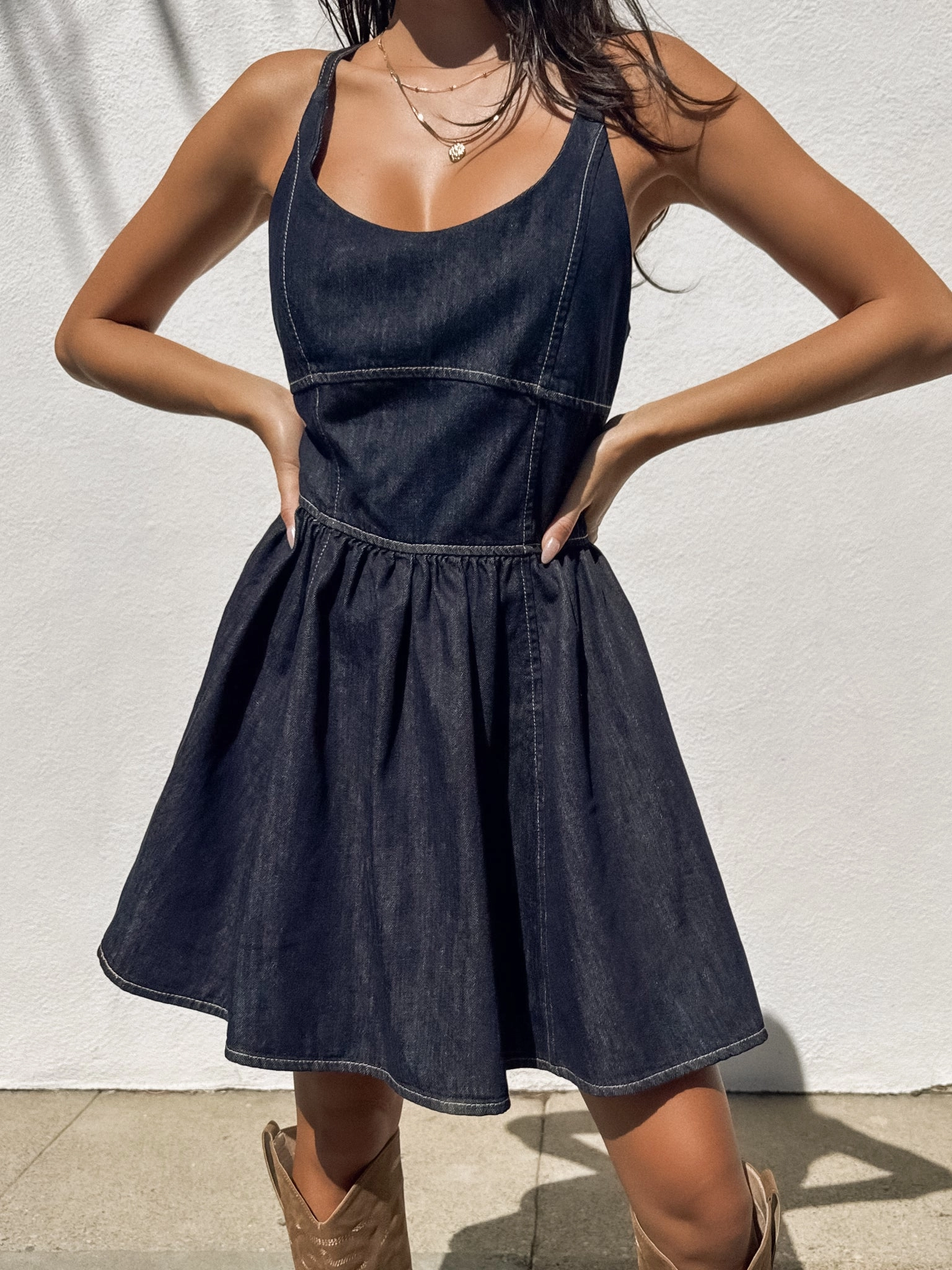 Indigo Denim Mini Dress