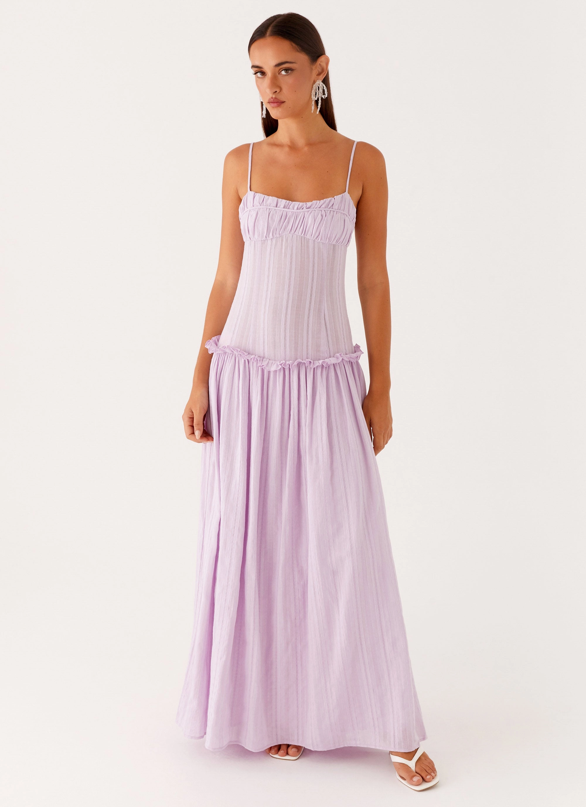 Jacinda Drop Waist Maxi Dress - Lavender