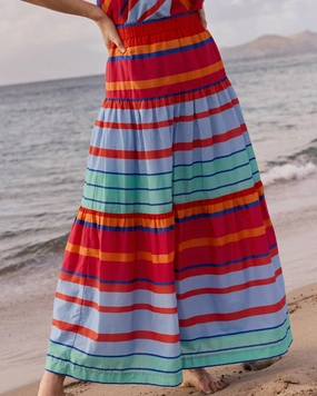 Juliet Calypso Cay Stripe Maxi Skirt