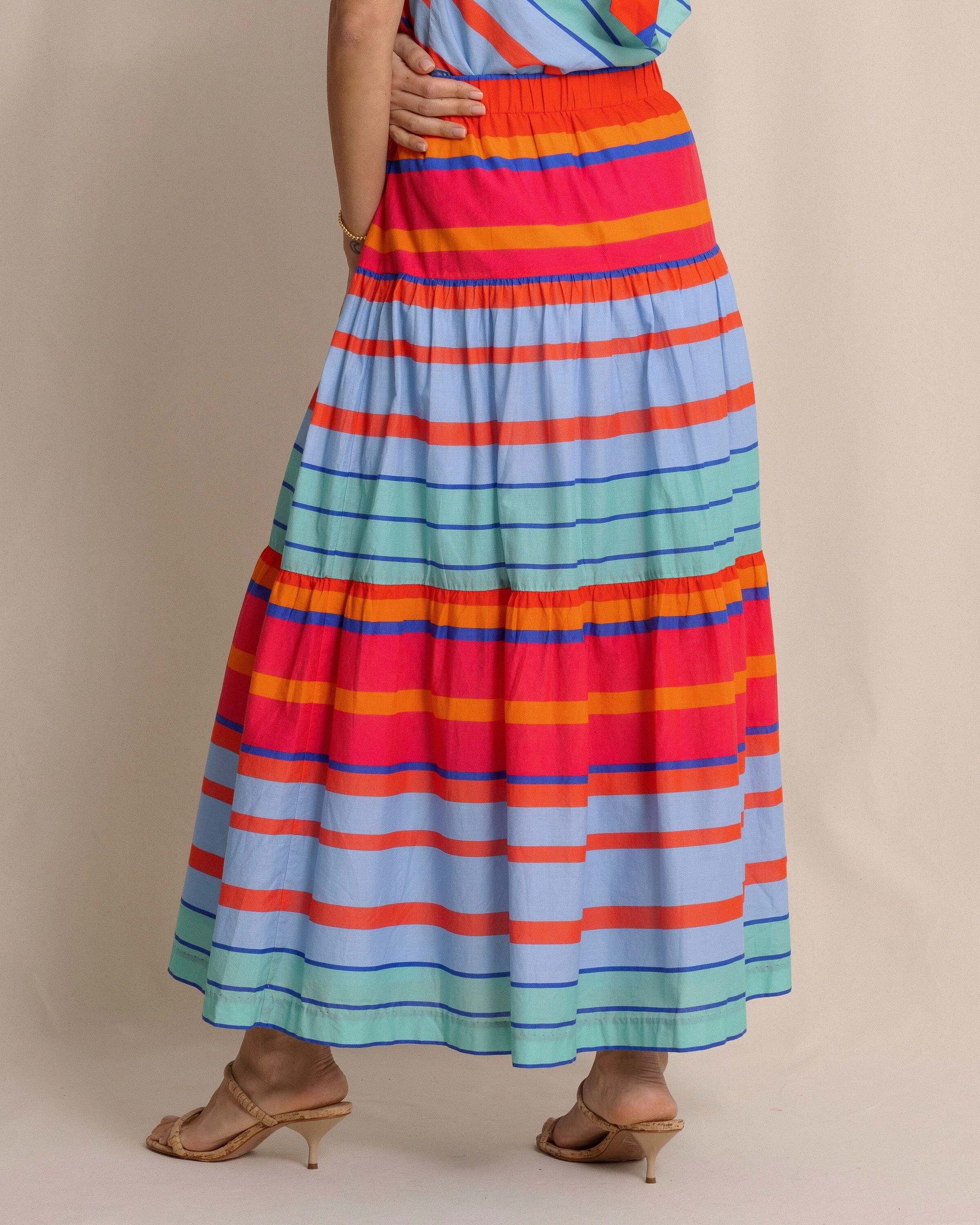 Juliet Calypso Cay Stripe Maxi Skirt