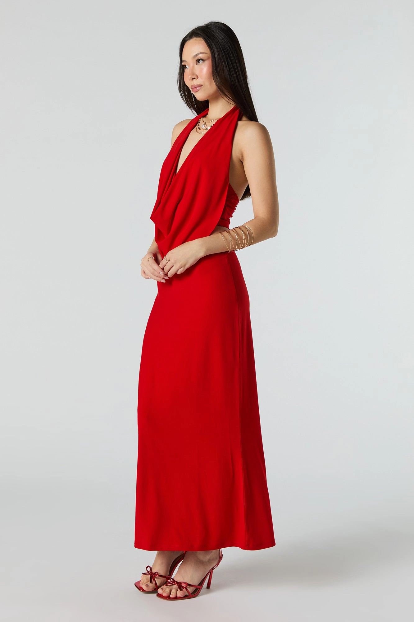 Jupe midi avec bande de taille élastique