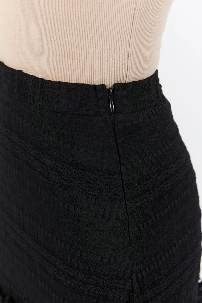 Just Wondering Black Lace Maxi Skirt