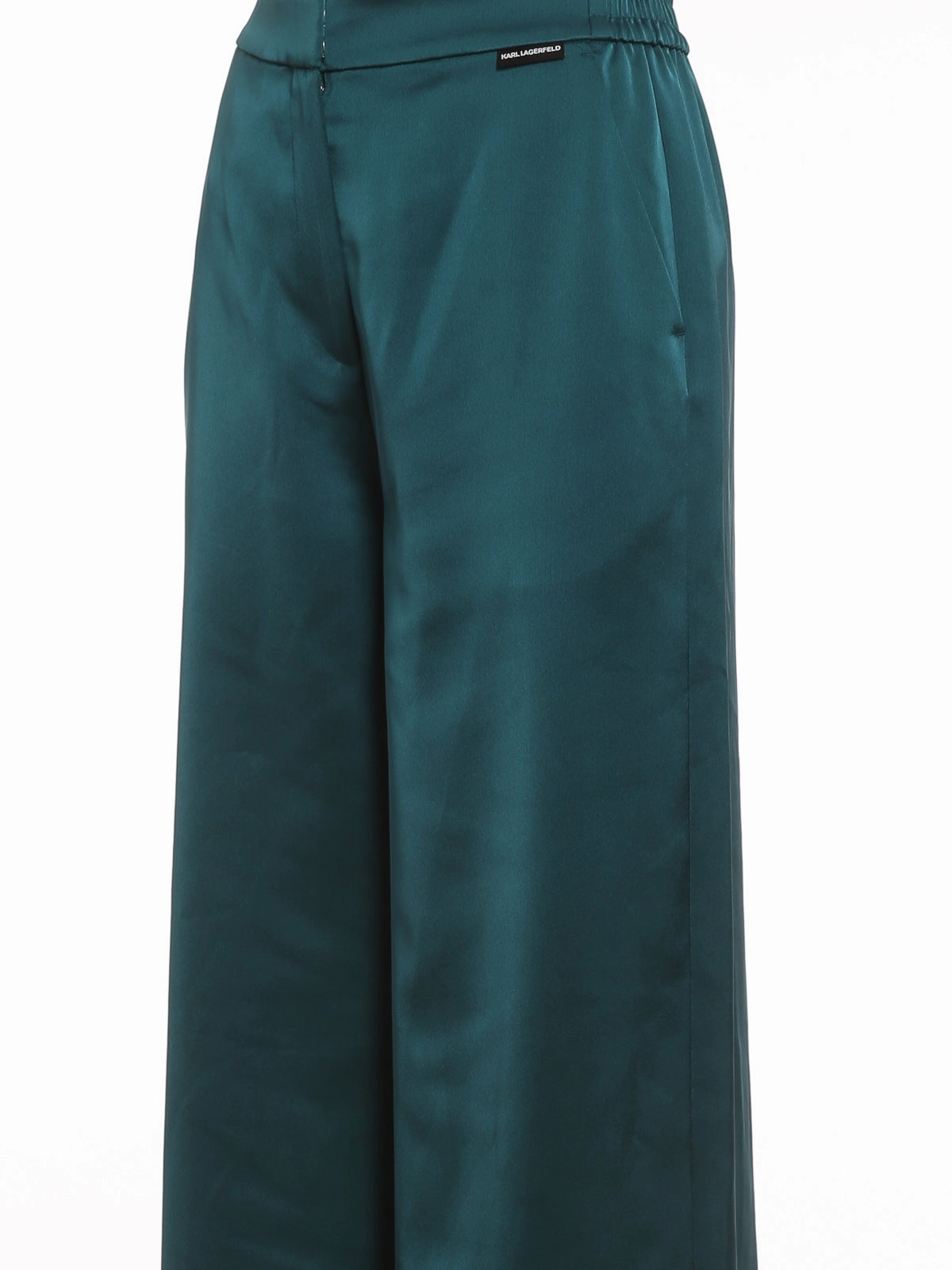 Karl Lagerfeld Satin Wide-Leg Pants