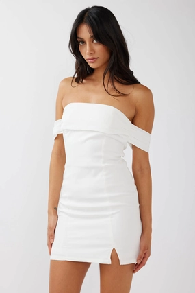Kassie Off-Shoulder Mini Dress Off White