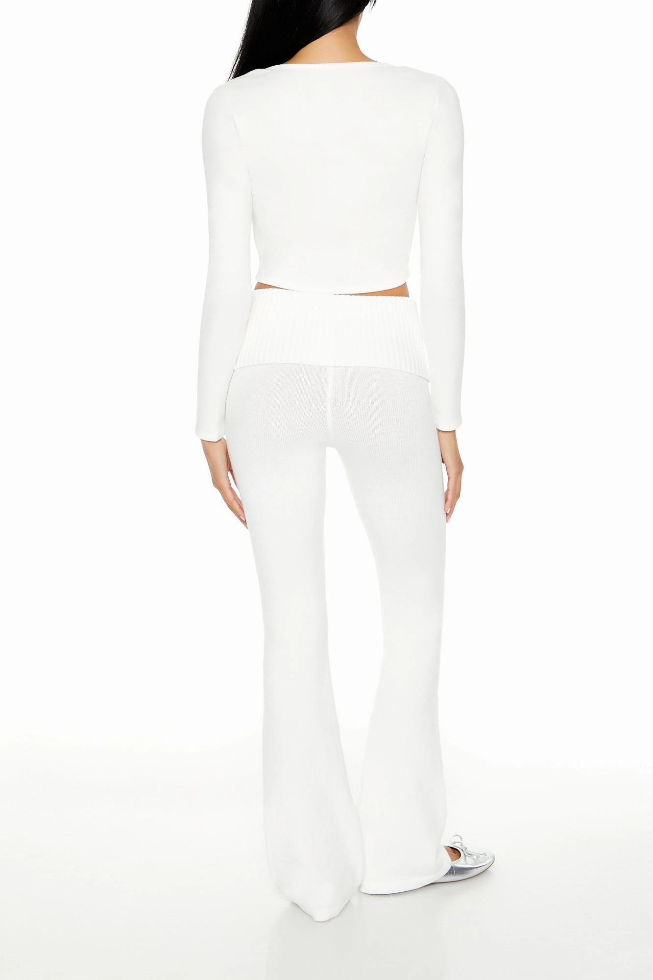 Knit High-Rise Flare Pant