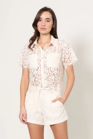 Liza Lace Short Sleeve Top