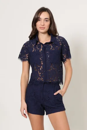 Lizzie Lace Short Sleeve Top
