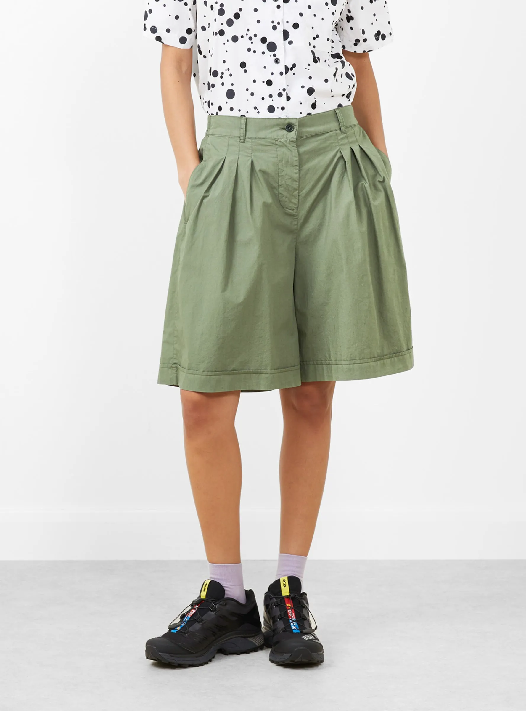 Long Walking Shorts Sage Green