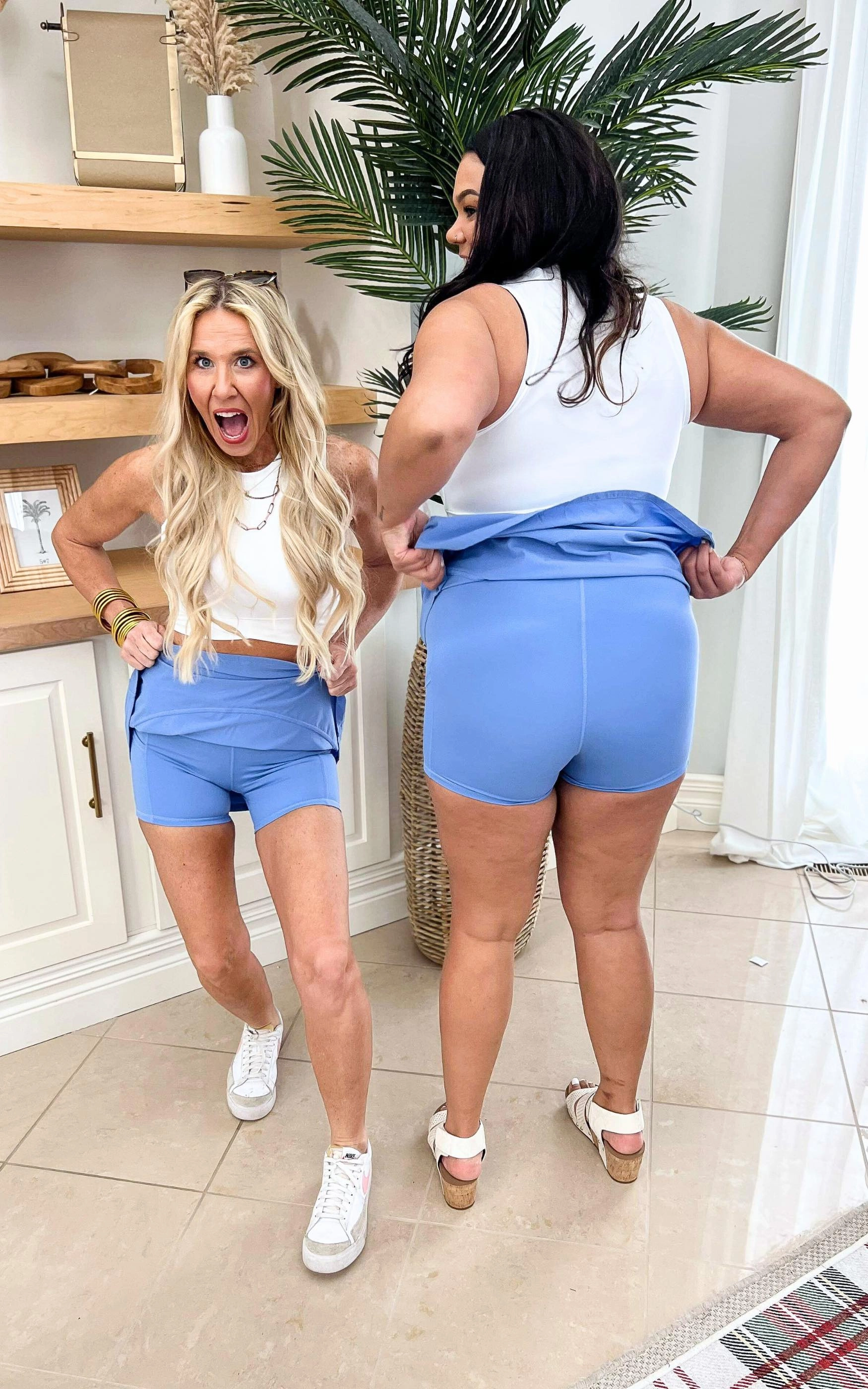 MONO B Blue Fog Swoop Active Tennis Skort - Final Sale