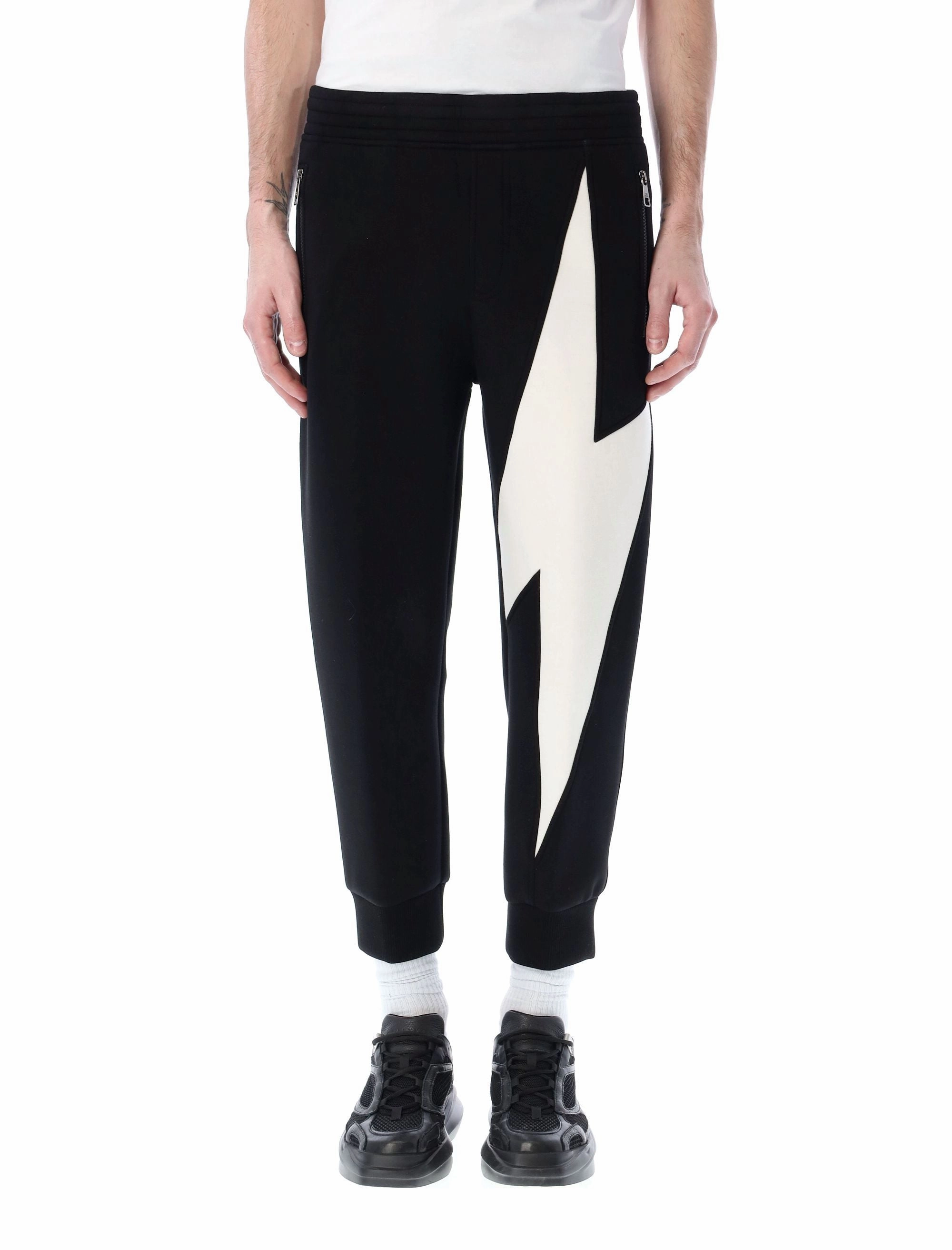 Neil Barrett Thunderbolt Print Tapered Pants