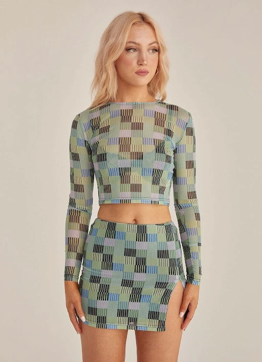 Nights In L.A Mesh Top - Techno Check