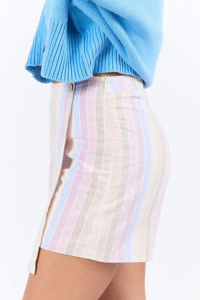 Not So Simple Multi Striped Print Skort