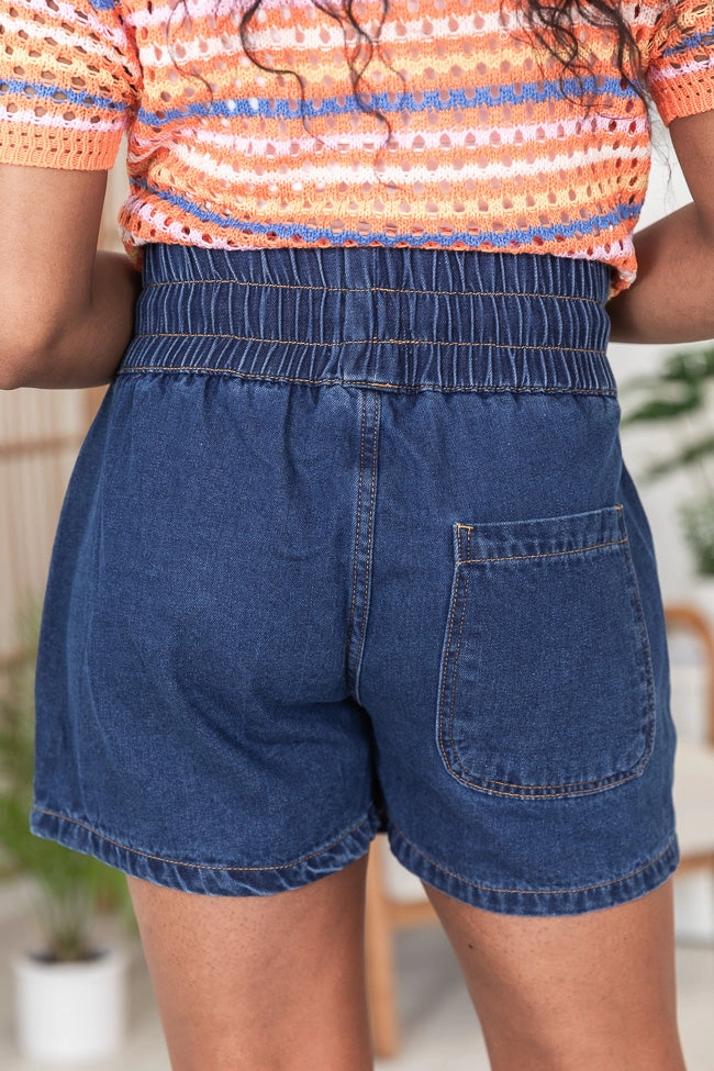 Nothing Left To Do Dark Wash Denim Skort