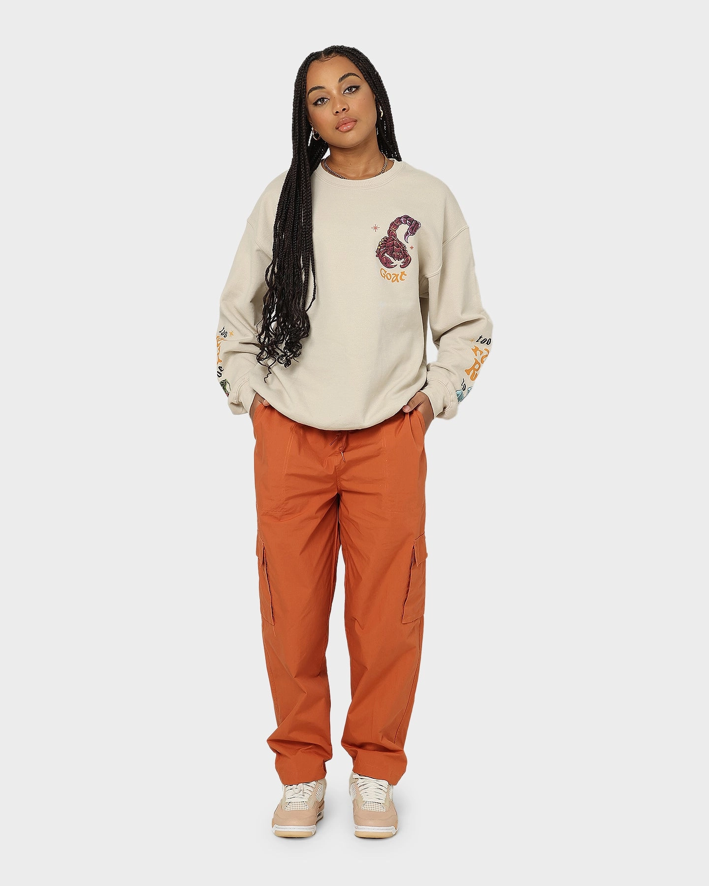 OBEY Women's Sunny Poplin Cargo Pants Bombay Brown