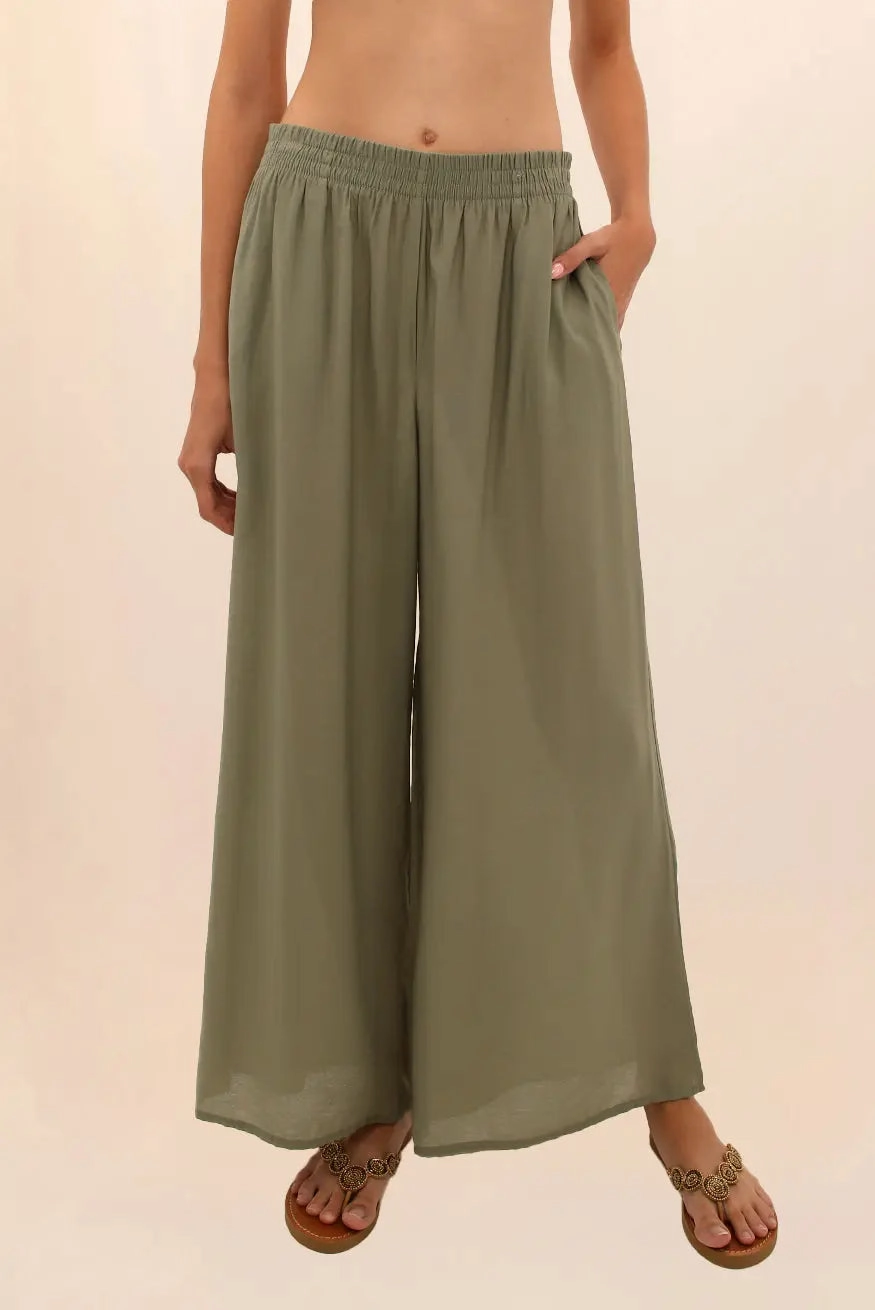 OLIVE WIDE PANTS