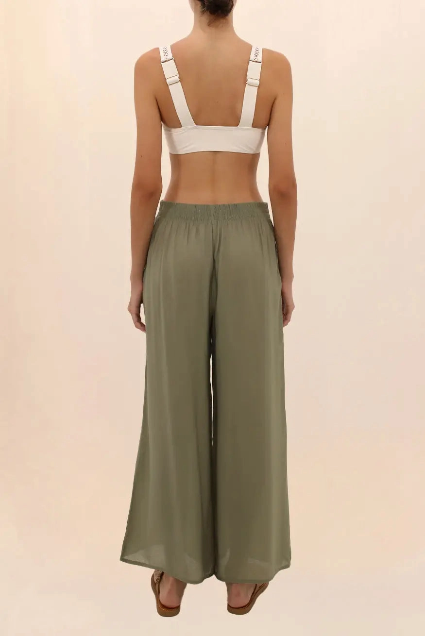 OLIVE WIDE PANTS