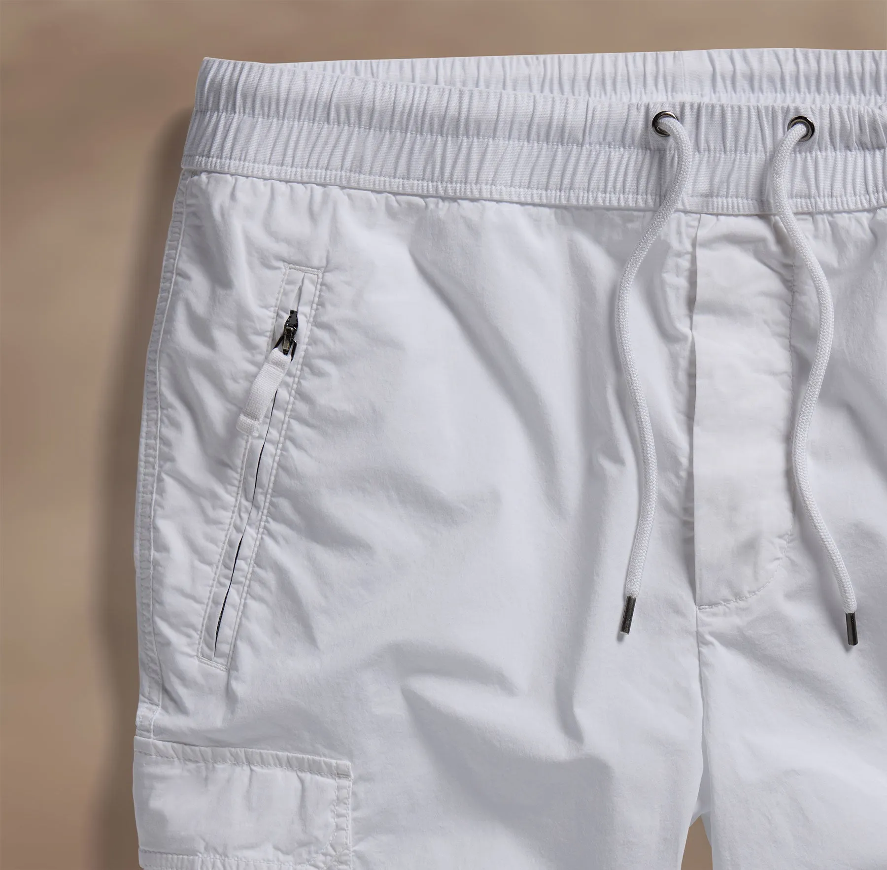 Parachute Poplin Cargo Short - White