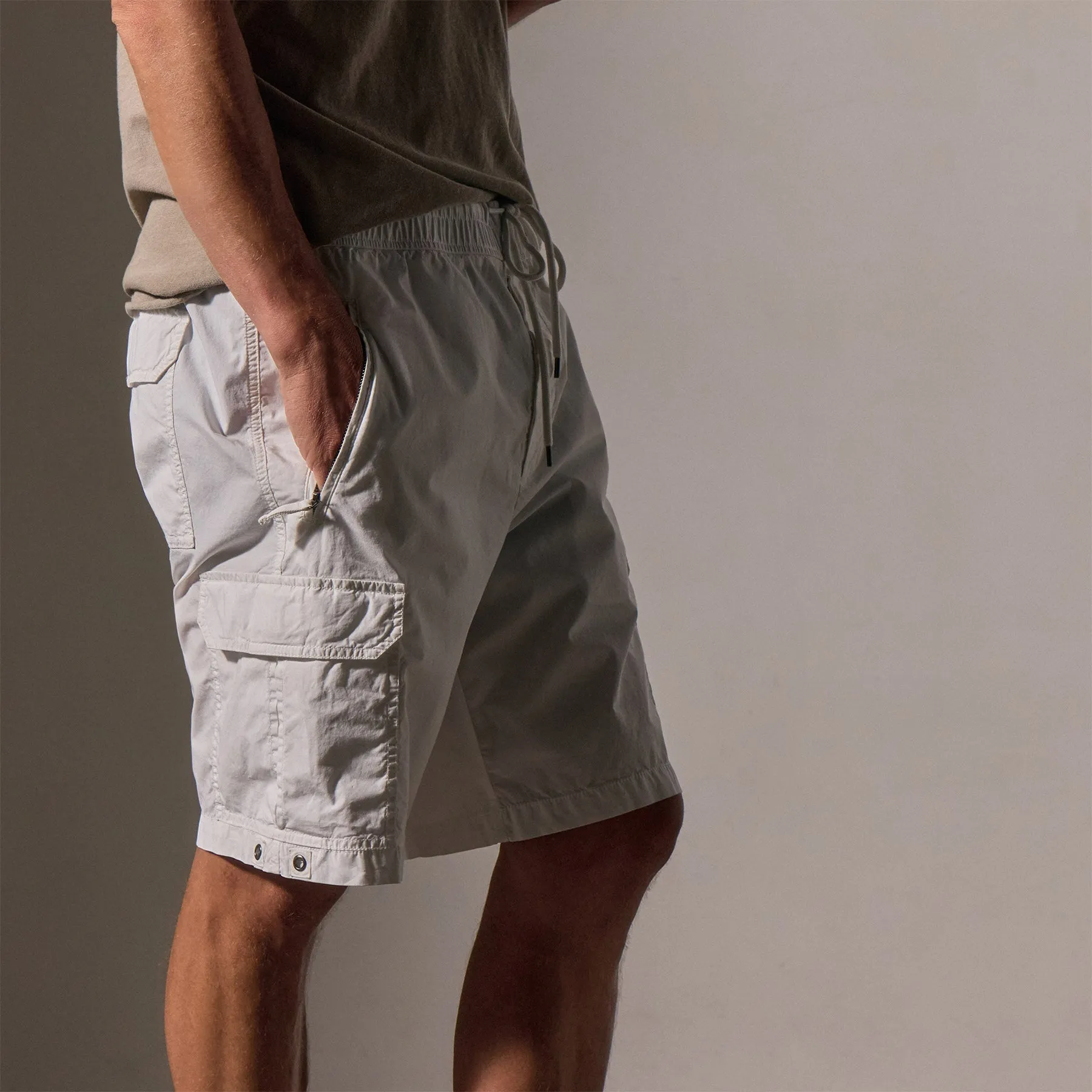 Parachute Poplin Cargo Short - White