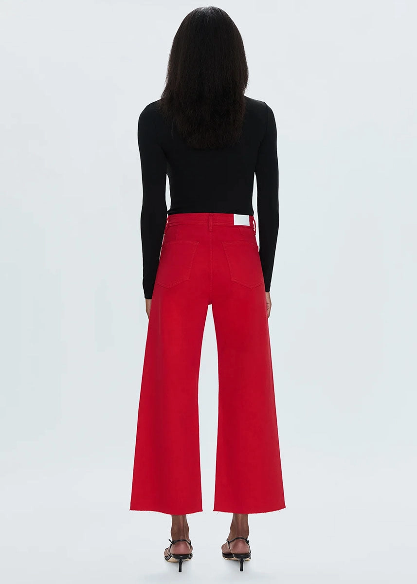 Penny High Rise Wide Leg Crop - Ruby