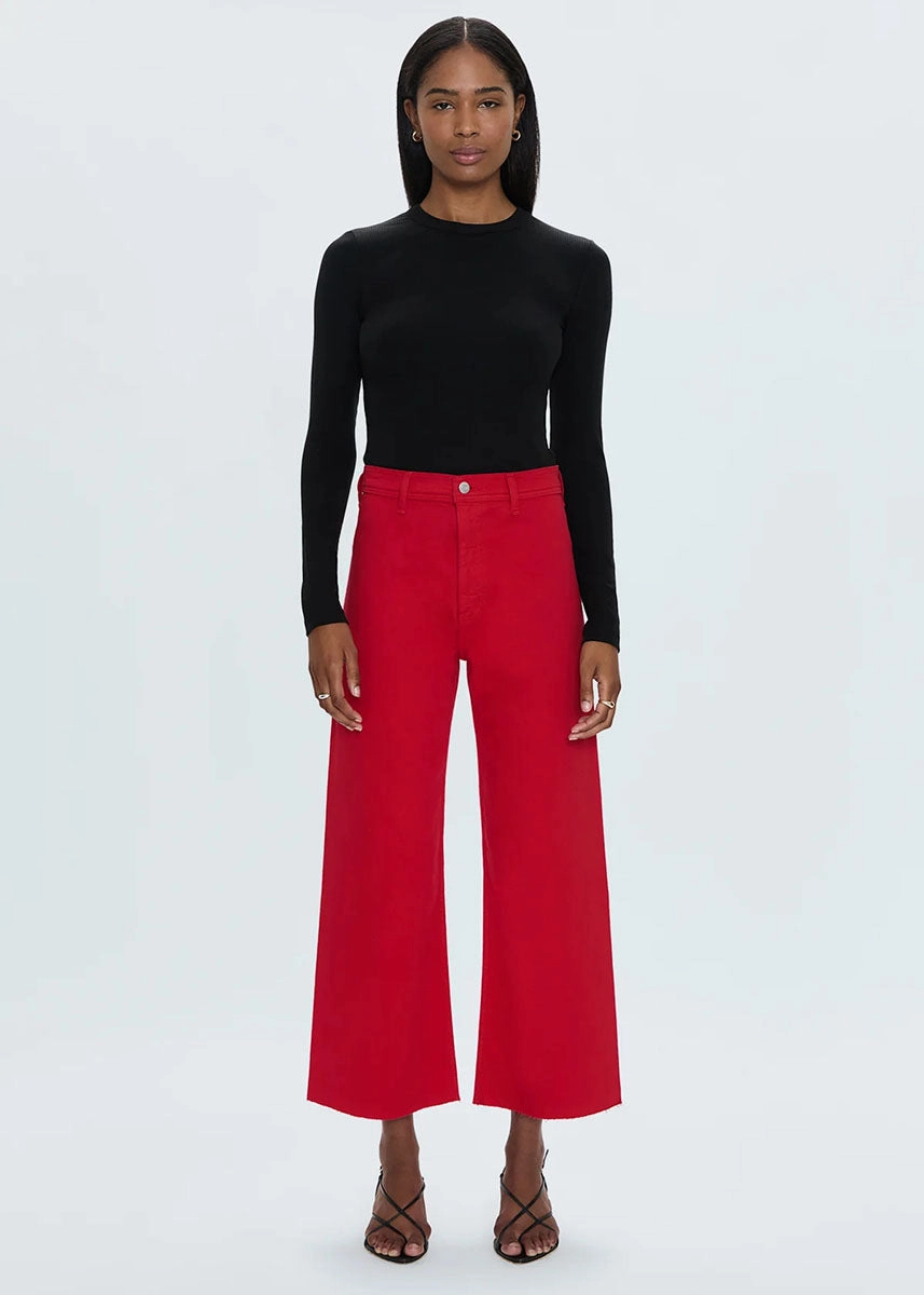 Penny High Rise Wide Leg Crop - Ruby