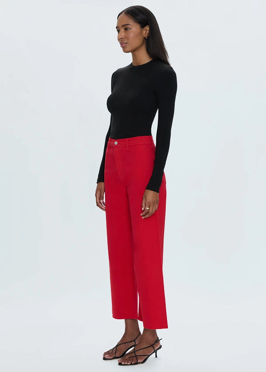 Penny High Rise Wide Leg Crop - Ruby