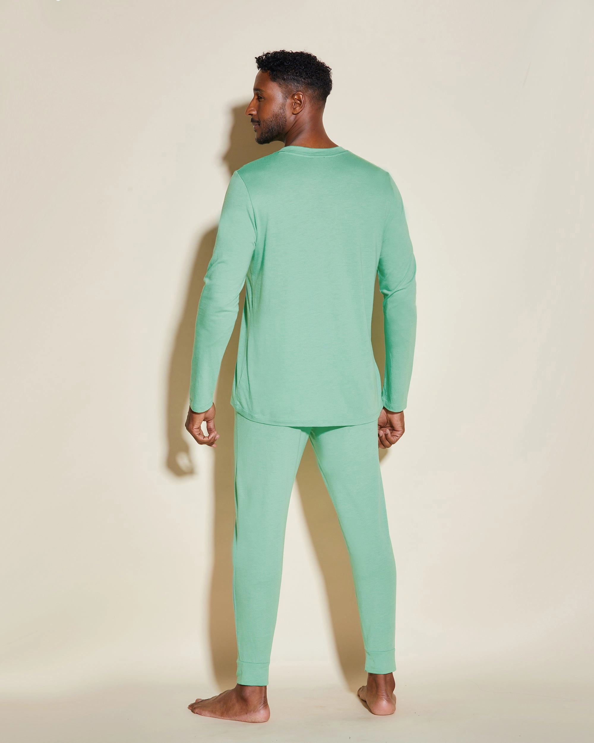 Pigiama Da Uomo Con Top Henley E Pantaloni  Jogger