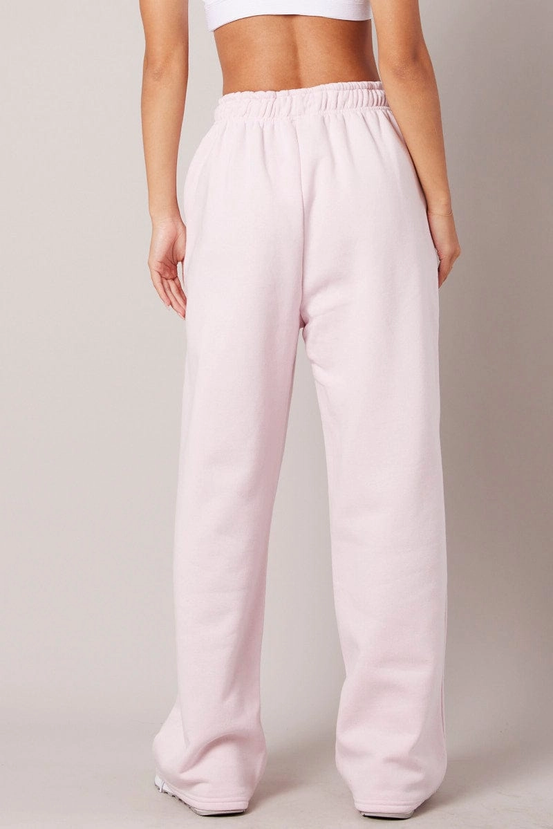 Pink Track Pants Wide Leg Pants
