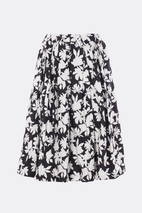 piquet circle skirt with floral print