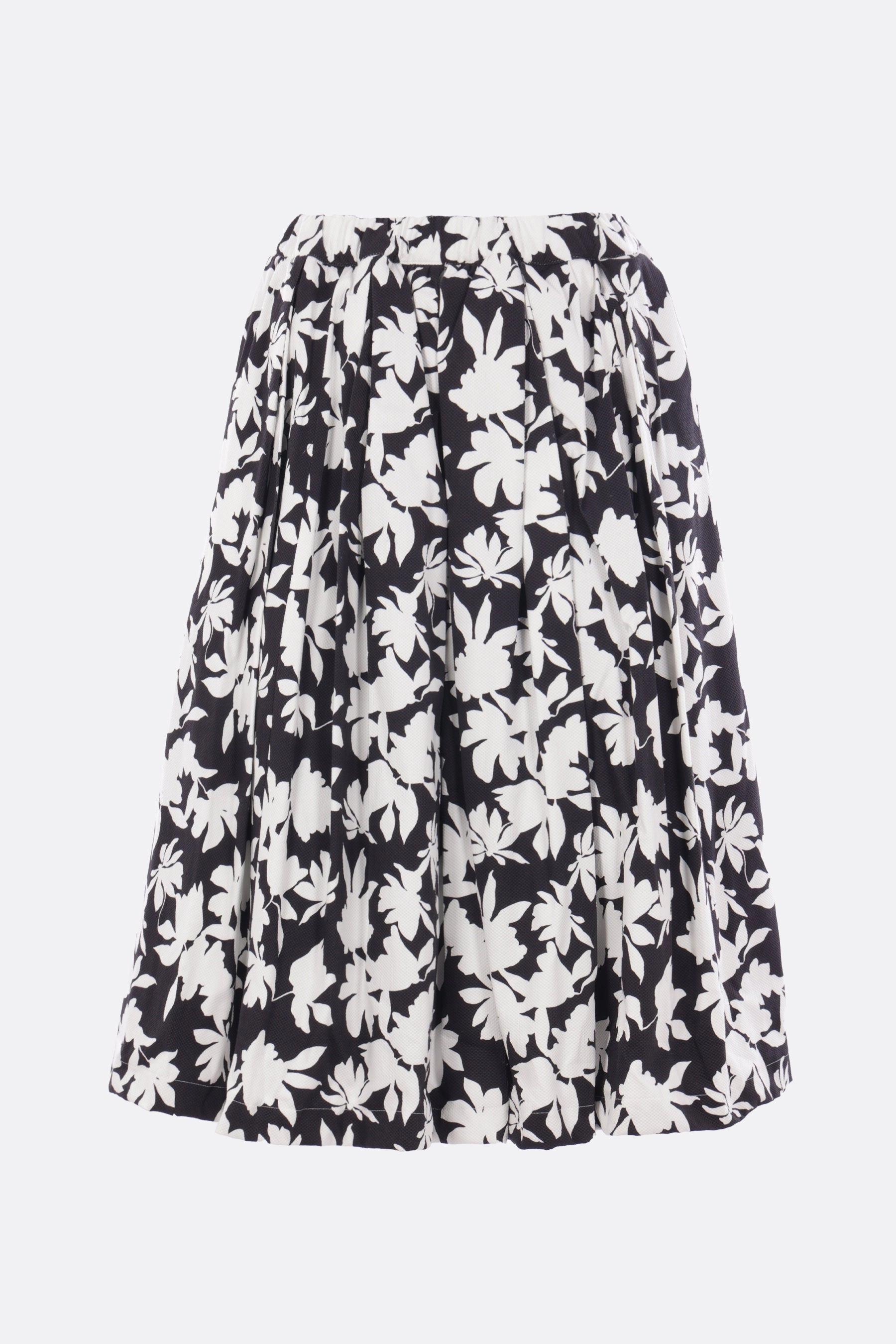 piquet circle skirt with floral print