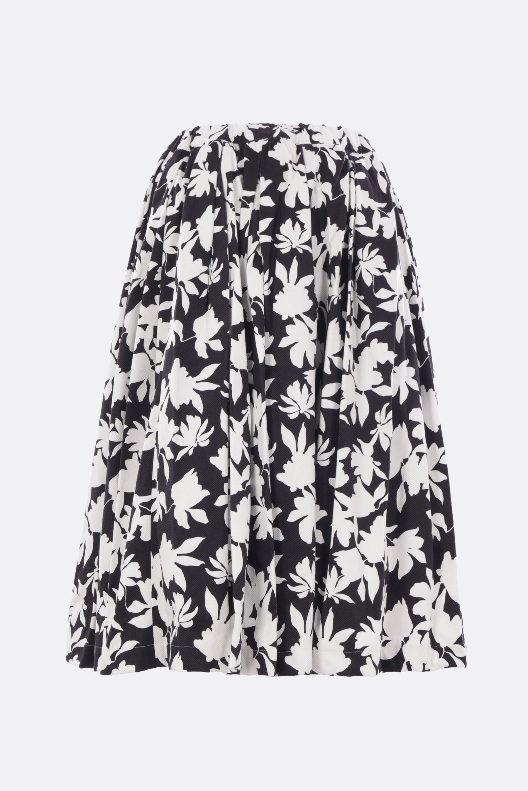 piquet circle skirt with floral print