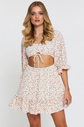 Print Mini Dress Long Sleeve