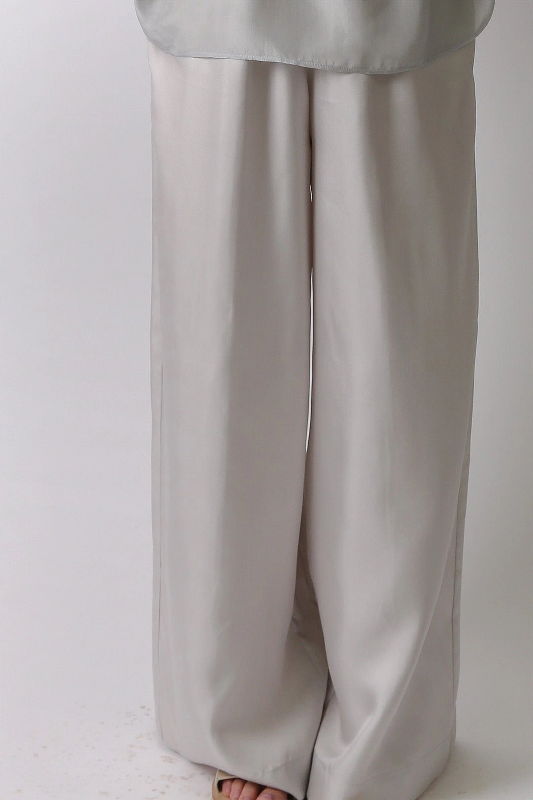 PRIYA SILK TWILL WIDE LEG PANT