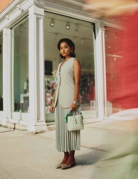 Pull on Pleated Skirt