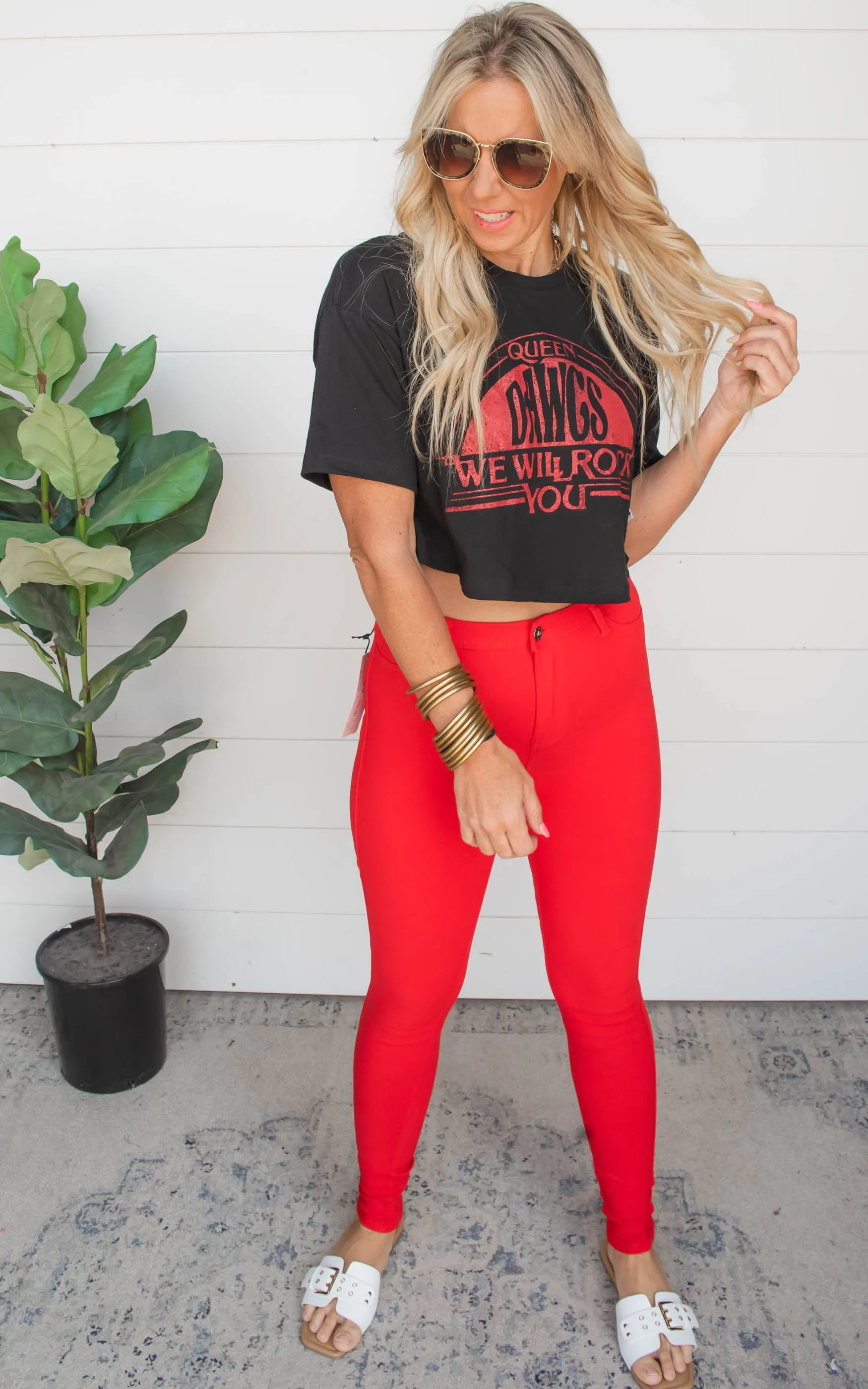 Red High Waisted Colored Skinny Denim Jean - Final Sale