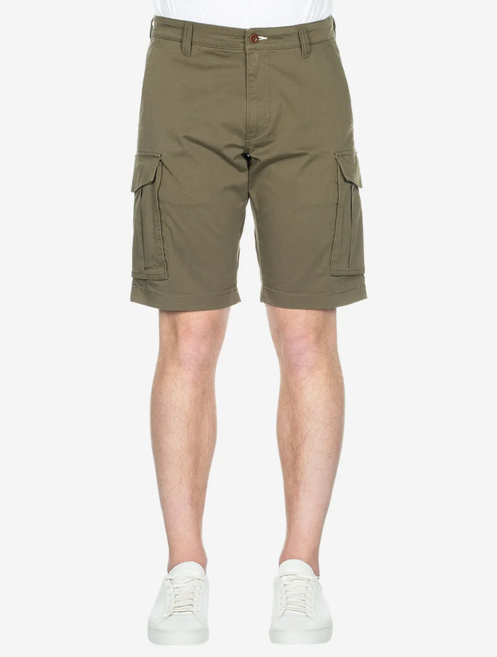 Relaxed Twill Cargo Shorts Juniper Green