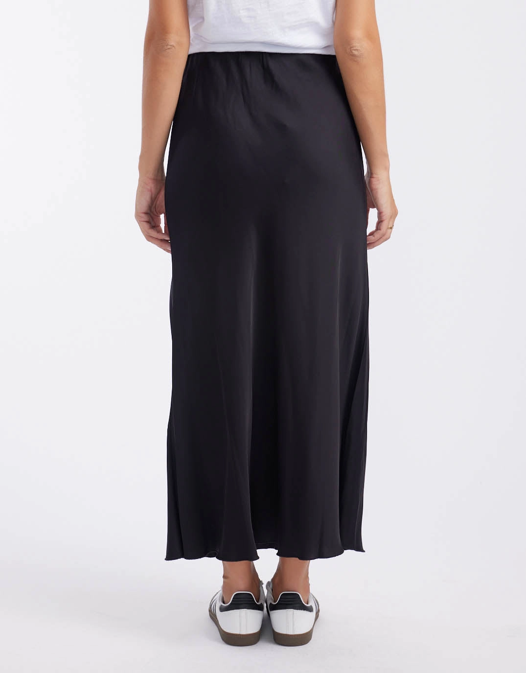Rosette Satin Skirt - Black