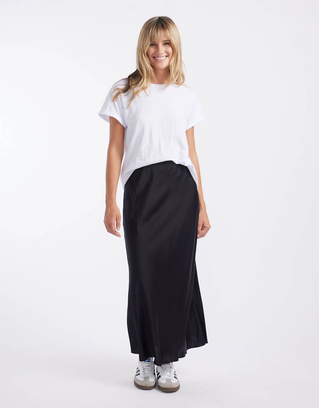 Rosette Satin Skirt - Black